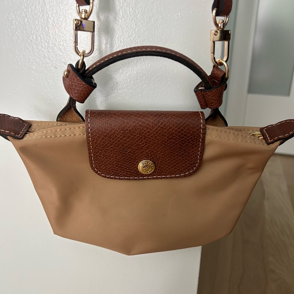 New LONGCHAMP Le Pliage Mini Bag Cosmetic Case with Crossbody Strap